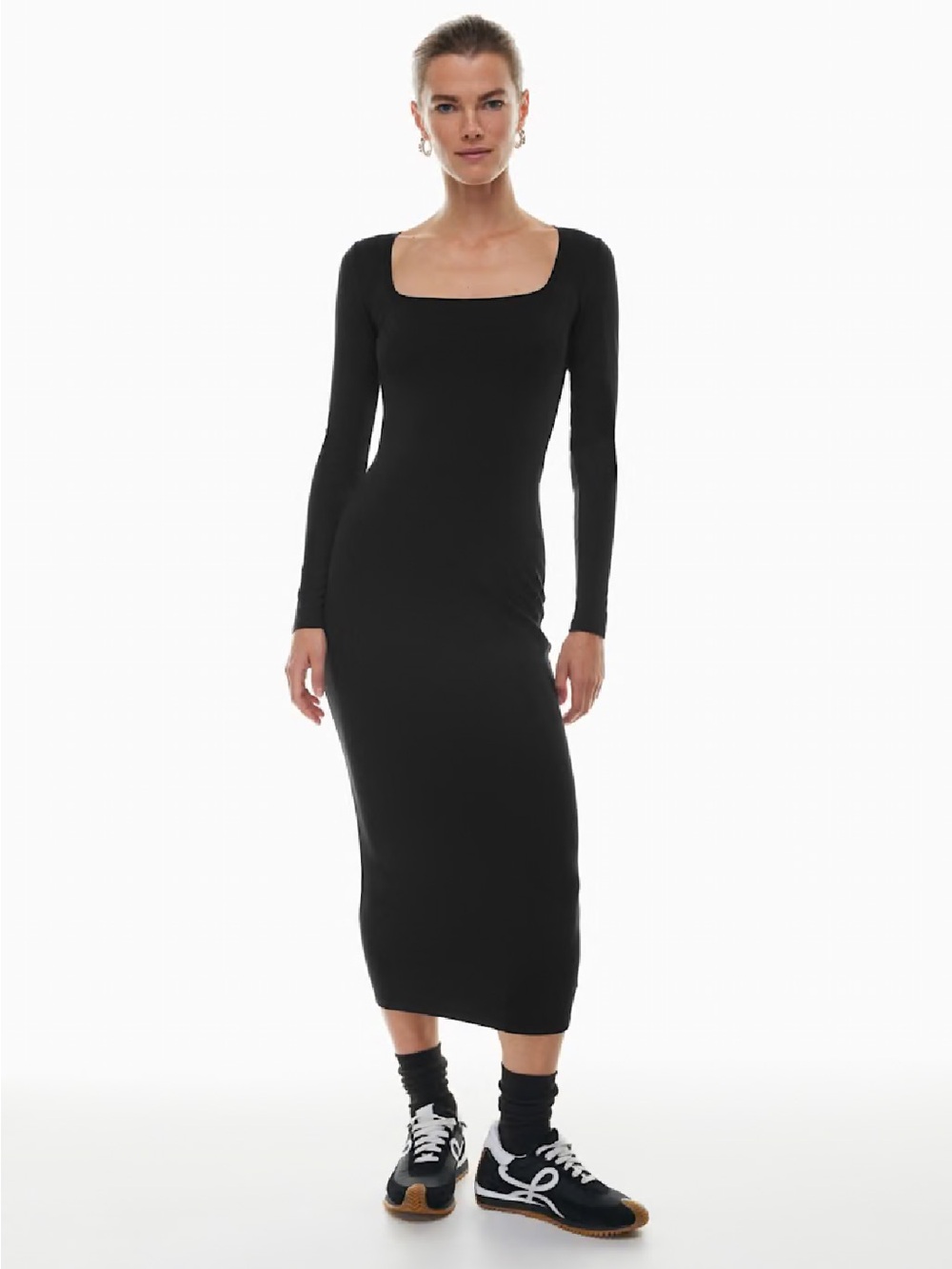 The Group by Babaton Black Long-Sleeve Square-Neck Maxi Dress - Retreat Dress